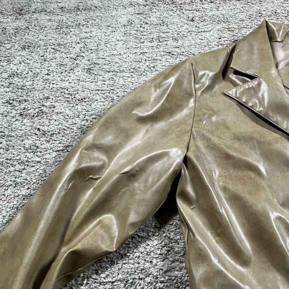 Vintage Y2K Rave Faux Leather Front Tie Jacket - Picture 4 of 7